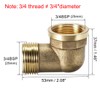 sourcing map Brass Pipe Fitting 90 Degree Elbow 3/4 (BSP)
