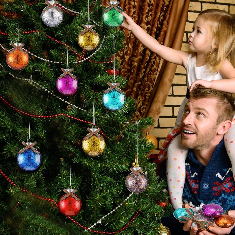 37 Pcs Clear Plastic Christmas Fillable Ornaments Ball Set 2.36"