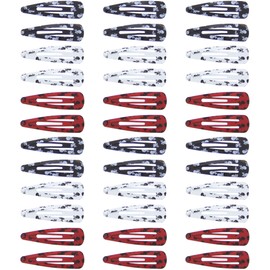 Zac's Alter Ego Set of 36 Assorted Skull & Crossbones 5cm Metal Sleepy Clips/Snap Hair Clips