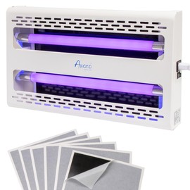 Awoco 11W 100V-240V LED Wall Mount or Table Standing Sticky Fly Trap Lamp for Capturing Flies, Mosquitoes, Moths and Flying Insects (Fly Trap + 6 Glue Boards)