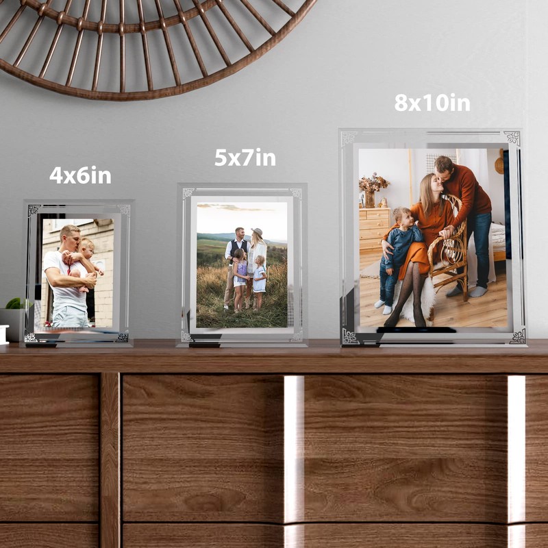 HORLIMER 2 Pack 5x7 Picture Frame, Glass Photo Frames 5
