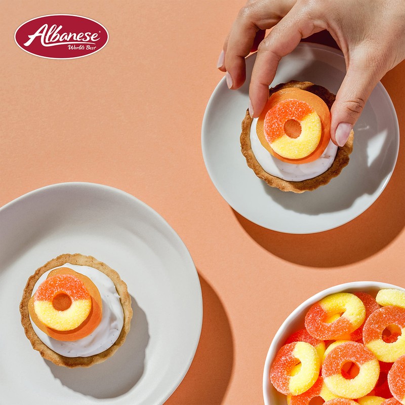 Albanese World's Best Gummi Peach Rings | 7oz Bag of