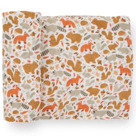 Little Unicorn - Cotton Muslin Swaddle Blanket | Single | 100% Cotton | Super Soft | Newborns and Infants | 47" x 47" | Unisex (Fall Friends)