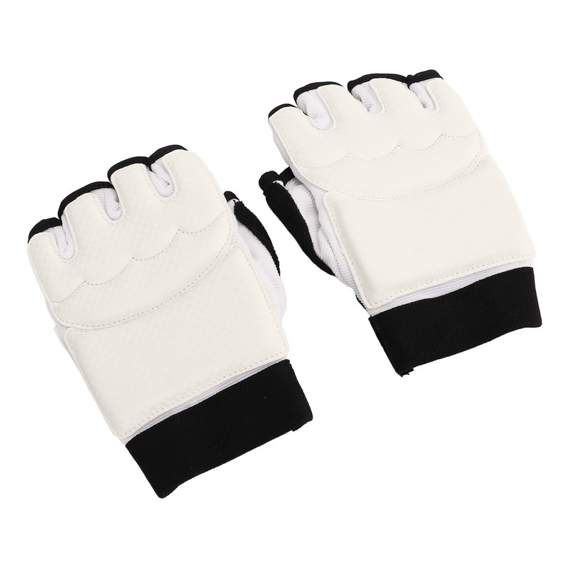 1 Pair Taekwondo Gloves Breathable Elastic Half Finger Kickboxing Boxing