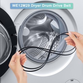 WE12M29 WE03X29897 137292700 Dryer Drum Drive Belt Compatible with GE/Hotpoint Dryers, Replaces WE12X21574 WE12M33 WE12M0022 WE12M22 PS16542496, Fit for GE DDC4400T3WH DDC4500SMMWH GFD40ESCM1WW