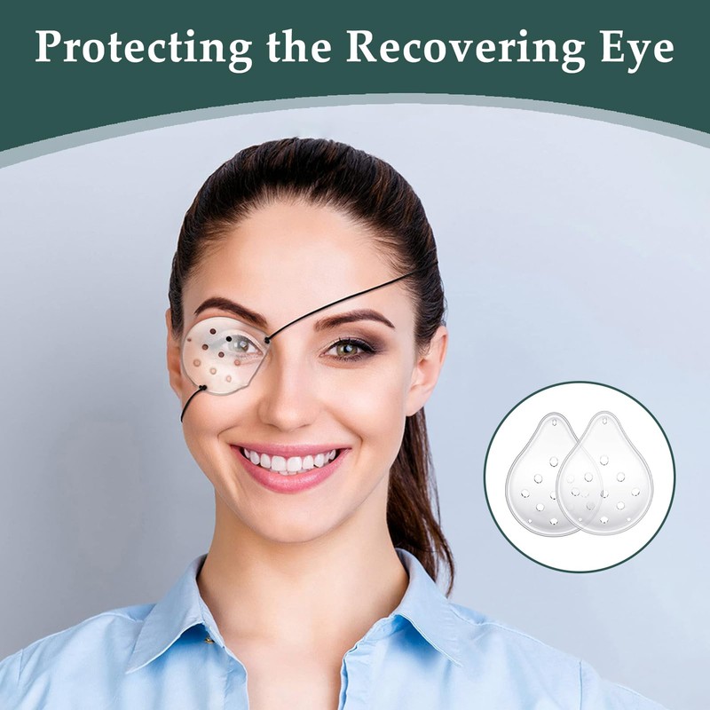 2 Pcs Transparent Eye Shield After Surgery, 9 Hole Plastic
