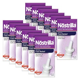 Nostrilla Nasal Decongestant Spray, Stuffy Nose Relief, 0.5 oz (12 Pack)