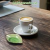 Didiseaon 2pcs Leaf Shaped Ceramic Spoon Holder Utensil Rest for