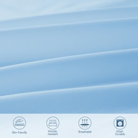 Hospital Bed Sheets Fitted 36" x 80" x 9", 2 Pack Blue Hospital Bed Fitted Sheets for Home & Hospital Care Beds, Soft Hospital Bed Sheets with Elastic All Around