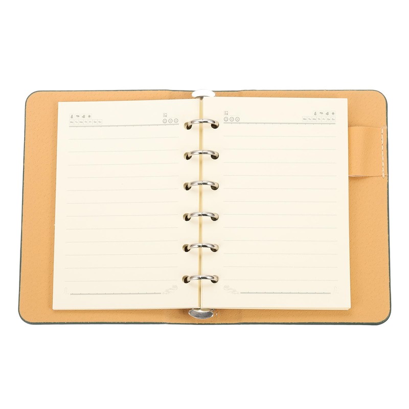 PATIKIL 6 Ring Binder Cover, 2 Pack A7 Leather Notebook