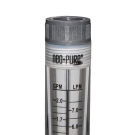 Neo-Pure Inline Water Flowmeter with 0.1 to 1 GPM Range, 1/2" FNPT Female Connections – Accurate Flow Monitoring for RO Systems, Water Filters, and Low-Flow Applications – Single Unit