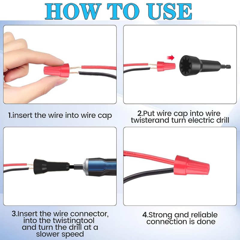 YUENTOEN 2PCS Wire Nut Twister, Wire Twister Tool for Drill,