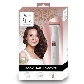 Pure Silk Body Hair Shaver for Women, Face & Body Hair Remover for Women, Dual Sided Blades, Bikini Shaver, Nicks, Burn & Irritation Free, Battery Powered, Requires 2 AAA Battery (Not Included)