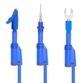 Goupchn 5PCS Banana Plug Silicone Test Leads Kit 4mm Fully Insulated Safety Shrouded Stackable Banana Plug with Alligator Crocodile Clips Test Fork Back Probe Pins for Multimeter