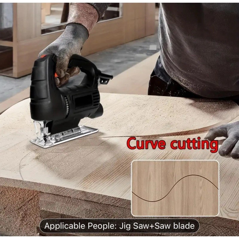 Unbranded Electric Handle Jig Saw Black Variable Speed 45 Degree