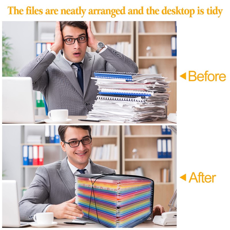 ELECLAND 24 Pockets Expanding File Folders Portable Accordion File Organizer