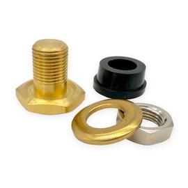 Haltec 5 5/8 inch (0.625 inch) Wheel Rim Hole Plug - Bolt in Brass and Steel Rim Hole Plug with EPDM Rubber Grommet