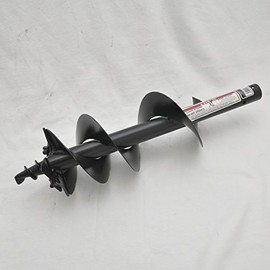 Tool Tuff Pole-Star 9" Diameter Compact Auger (36" Length) for 3-Point Tractor Diggers w/2" Round Shaft & Dual-Bolt Connection