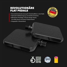 Bicycle Pedals Reflex All Black Edition – The Pedal for Modern Commuters – Optimal Power Transmission, Perfect Grip, The Ultimate City Pedal for All Shoes – for E Bikes, Single Speed, BMX and Much More