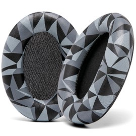 WC Wicked Cushions Extra Thick Replacement Earpads Compatible with Sony WH-1000XM3 Headphones - Geo Grey