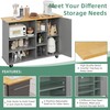 Shintenchi 47”W Kitchen Storage Island Cart with 6 Open Shelves