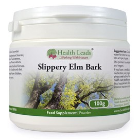 Health Leads UK Slippery Elm Powder 100g, Vegan, 100% Natural, Non-GMO & No Nasties, Made in Wales