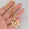 EUEAVAN Unicursal Hexagram Symbol Keyring 6-Pointed Star Key Ring Occult