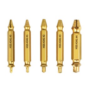 Screw Extractor Set, ZIRANSHU Damaged Screw Extractor Kit, Remover for Stripped Head Screws Nuts & Bolts, Drill Bit Tools for Easy Removal of Rusty Broken Hardware Gifts, Superb Gift for Men - Gold