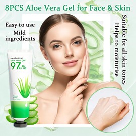 Geles De Aloe Vera Para Rostro Y Piel, Gel Orgánico De Aloe Vera, Crema Hidratante Para Después Del Sol(Tamaño De Viaje), Loción Hidratante Para El Cuidado De La Piel, Loción Para Después Del