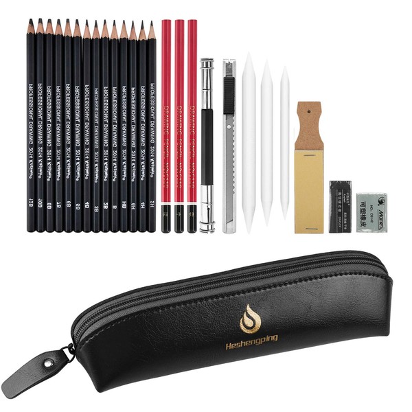 Sketching and Drawing Pencils Set, 26 Pieces, Professional Graphite and