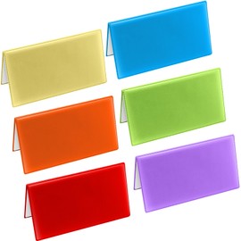 Geyoga 6 Pcs Vinyl Checkbook Cover Personal Top Tear Checkbook Cover Holder Vinyl Check Holder for Men Women(Bright Color)
