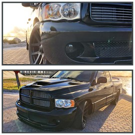 Spec-D Tuning Smoke Lens Fog Lights +HB4(9006) Bulbs Compatible with 2002-2008 Dodge Ram 1500 2500 3500, 2004-2006 Dodge Durango, L+R Pair Assembly