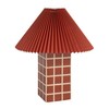 Creative Co-Op Red Ceramic Table Lamp with Pleated Shade