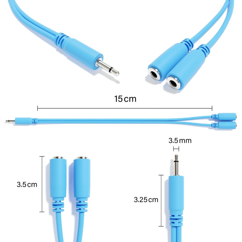 ExcelValley - 5-Pack - Mono Splitter Y Patch Cables -
