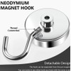 Volunx Magnetic Hooks 10 Pack Strong 10kg-22lbs+ Neodymium Magnet Hooks,