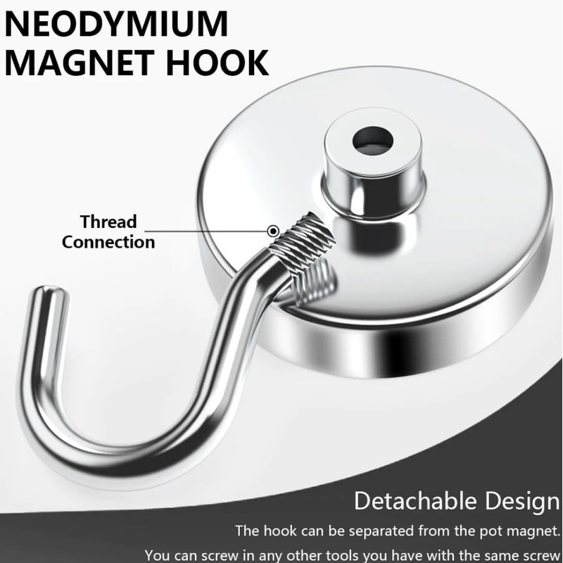 Volunx Magnetic Hooks 10 Pack Strong 10kg-22lbs+ Neodymium Magnet Hooks,