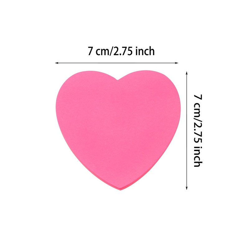 Mini Skater Hot Pink Kraft Paper Sticky Notes Heart Shaped