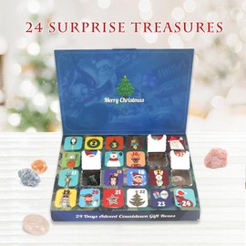 FramePro Advent Calendar 2024, Christmas 24 Days Countdown Surprise, Gem Series Gifts Contain 24 Different Kinds of Rocks for Boys Girls Adult Teens