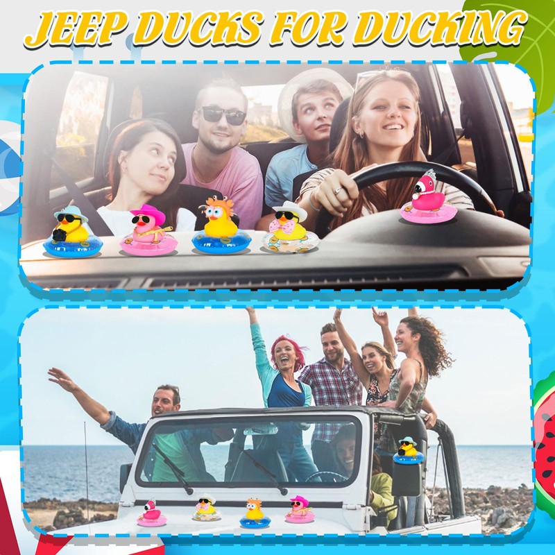 Cow-boy Rubber Duck Car Ornaments Squeaky Yellow Duck Car Dashboard