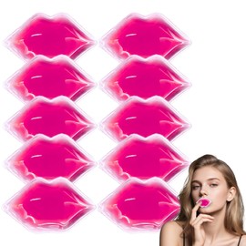 Paquetes de hielo de labios reutilizables para aliviar la hinchazón, compresa fría para labios, recuperación posterior al procedimiento y comodidad calmante (10 unidades, diseño de gel suave)