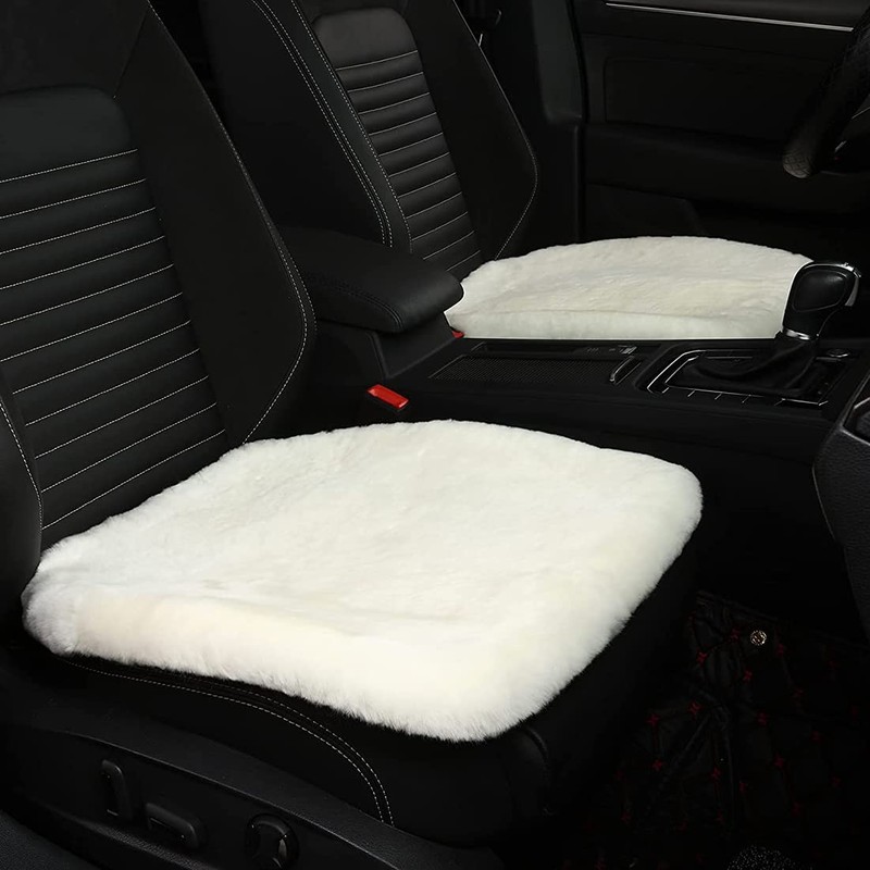 OGLAND 2 Pack Fluffy Genuine Australia Sheepskin Car Seat Cover
