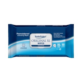 TenderProtect® Original XL Premium Adult Wipes (50/Pk), Extra-Large 9"x12" Wet Wipes with Aloe, Wash Cloths for Babies & Elderly, Incontinence, Hands & Body Cleaning