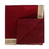 INDIAN CONSIGNERS Solid Red Velvet Cloth with Golden Shinny Border,