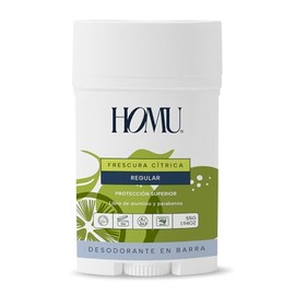 Homu  1 Pieza Desodorante Natural en Barra Frescura Ctrica Regular - Frmula original para todo tipo de piel (con Bicarbonato de sodio) - Cont. 55...  
