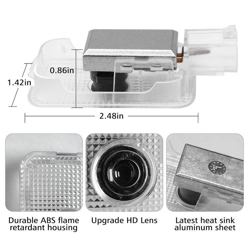 2Pcs Car Door Light Logo Projector for Ascent Accessories, Non