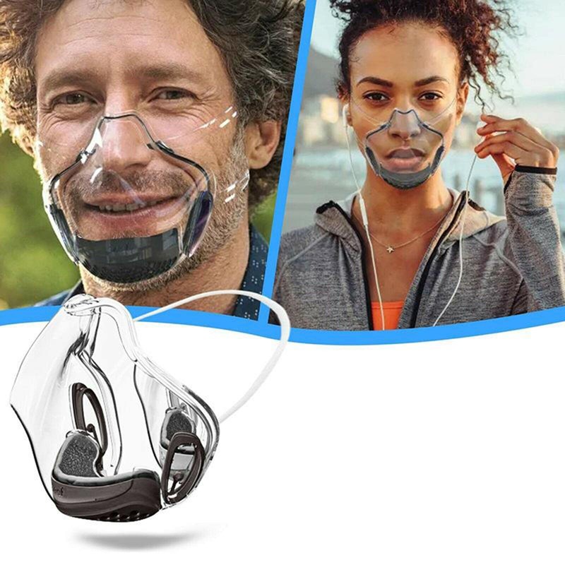 yotijar Reusable Clear Dustproof Covers Face Shield with Visible Expression