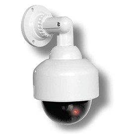 O&W Security Realistic Dummy Camera with Lens Speed Dome with Flashing Light Waterproof for Indoor and Outdoor Use
