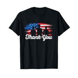 Patriotic American Flag Thank You Veterans Day Soldiers T-Shirt