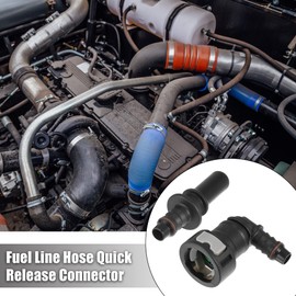 X AUTOHAUX 2 pieces fuel line connector, hose coupling, 90 degree fuel hose, quick release, 6.3 mm to 8 mm connector