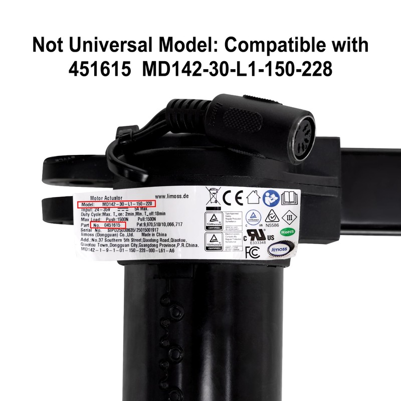 Fromann Recliner Motor Limoss 451615 Actuator Replacement Kit with Power